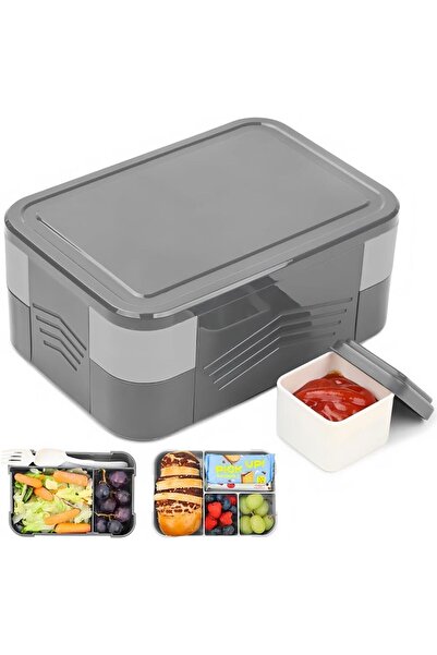 fulina Kids Lunch Box, 1550ML With 6 Compartments, Leak Proof With Cutlery, Snack and Breakfast Box for Boy