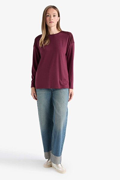 DeFacto Regular Fit Crew Neck Long Sleeve T-Shirt E9905Ax25Au