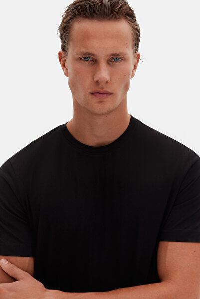 D'S Damat Μπλουζάκι Comfort Μαύρο 100% Βαμβάκι