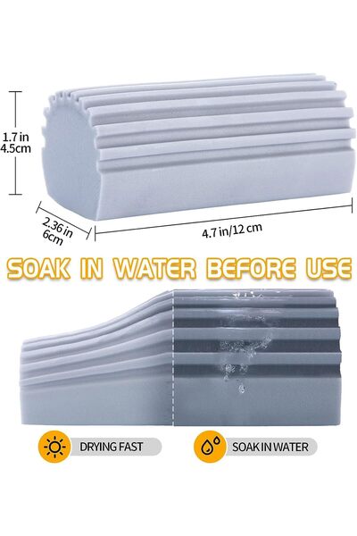 fulina 4Pack Damp Clean Duster Sponge, Magic Sponge Eraser, Reusable Damp Dusting Sponge Household Cleaning