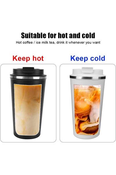 fulina Insulated Coffee Mug with Ceramic Coating, 17oz Vacuum Stainless Steel Tea Tumbler with Lid, Double