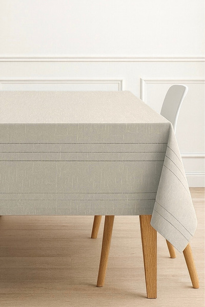 Arel Home Kolber Keten Dikdörtgen Masa Örtüsü Dertsiz (6-8-10-12 Kişilik)