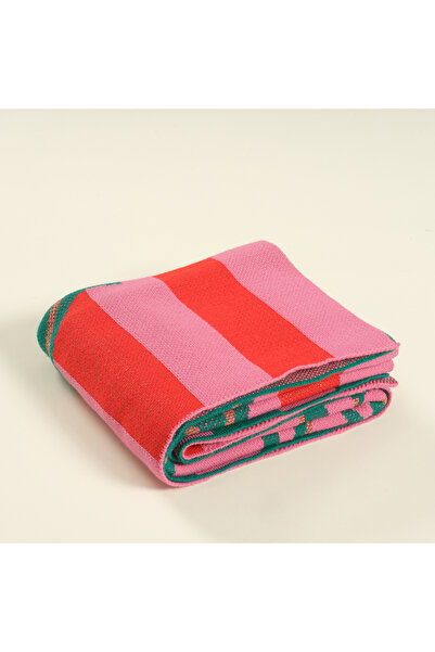 Zsa Zsa Zsu Moda Jakarlı Örme Akrilik Koltuk Şalı 130x170 Cm Renkli