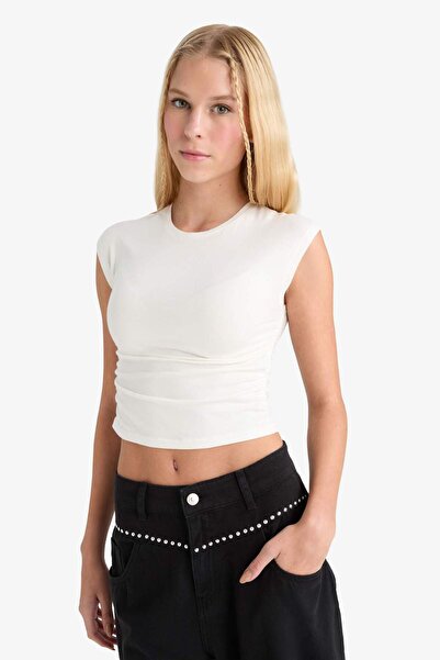 DeFacto Coool Figured Modal Kurzarm-T-Shirt F5187AX25AU