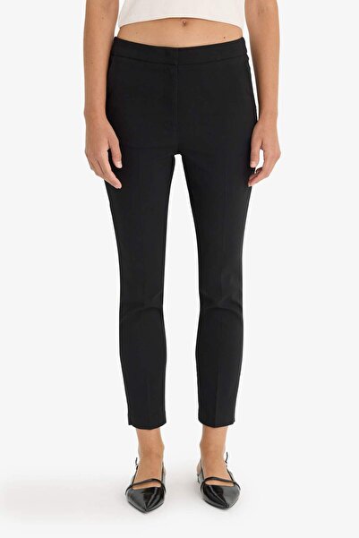 DeFacto Carrot Fit Çift Cepli Yüksek Bel Dar Paça Standart Boy Twill Pantolon F9763AX25WN