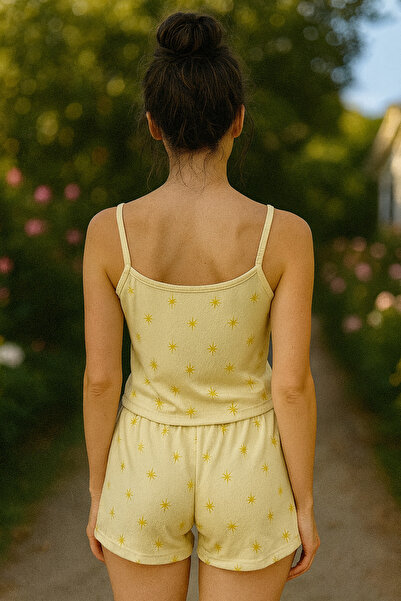 WİYONA Women's patterned shorts pajama set