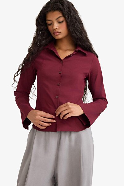 DeFacto Fitted Poplin Uzun Kollu Gömlek F9434AX25AU