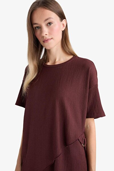 DeFacto Regular Fit Crew Neck Wrap Short Sleeve T-Shirt F6505Ax25Au