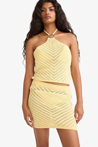 DeFacto Slim Fit Dar Kesim Halter Yaka Toka Detaylı Kroşe Atlet G1193AX25HS