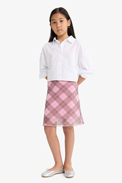 DeFacto Kız Çocuk Kareli Tül Etek G1609A825AU