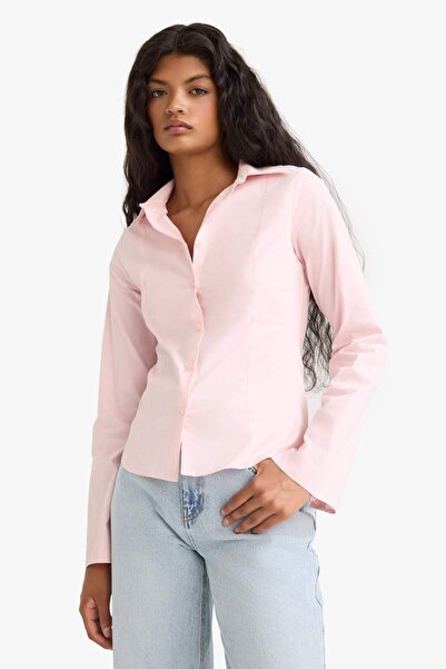 DeFacto Fitted Poplin Uzun Kollu Gömlek F9434AX25AU