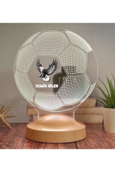 SEVGİLAMBASI Futbol Topu Tasarımlı Kartal Taraftar Hediyesi, Kişiye Özel LED Gece Lambası – Futbolcuya Hediye