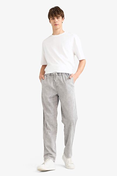 DeFacto Wide Leg Geniş Paça Beli Bağcıklı Jean Kar Yıkamalı Pantolon G1216AX25AU