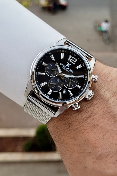 Daniel Klein Kadranı Siyah Kordonu Silver Renk 24 Ay Garantili 43 Mm Fonksiyo...