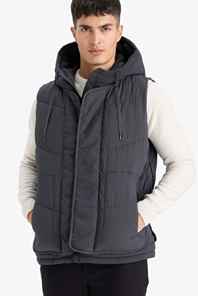 DeFacto Regular Fit Hooded Zippered Puffer Vest F0997Ax25Au
