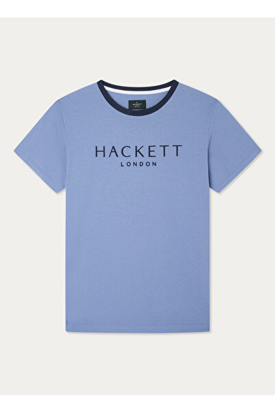 Hackett Bisiklet Yaka Mavi Erkek T-Shirt HM500797