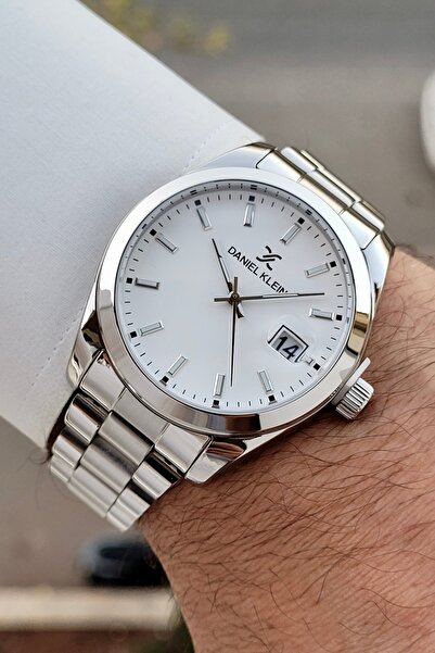 Daniel Klein Kadranı Beyaz Kordonu Silver Renk 24 Ay Garantili Takvimli Erkek...