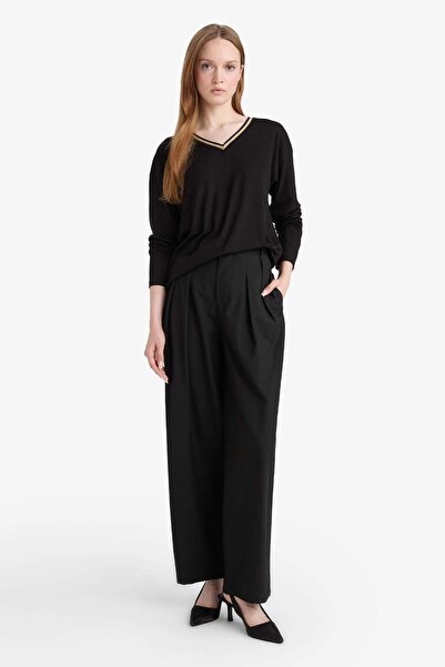 DeFacto Regular Fit V Neck Long Sleeve T-Shirt G0210Ax25Au