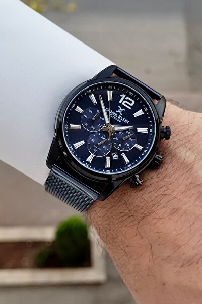 Daniel Klein Kasası Siyah Kordonu Lacivert Renk 24 Ay Garantili 43 Mm Fonksiy...
