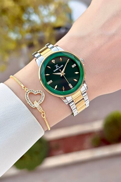 Daniel Klein Kadranı Yeşil Kordonu Sarı Gri Renk Ayarlanabilir Kordonlu 34 Mm...