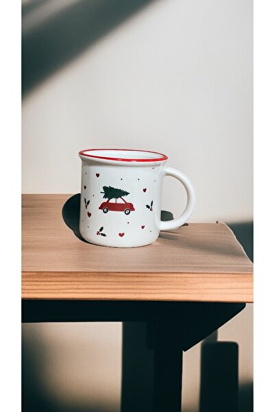 Butik Rue Design Yılbaşı Desenli Seramik Kupa Yılbaşı Kupası