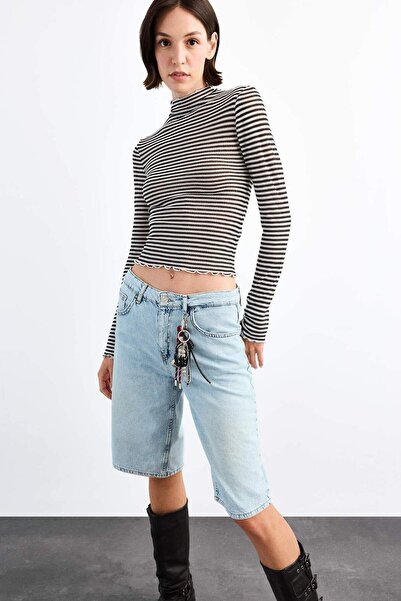 DeFacto Μακρυμάνικο μπλουζάκι με ριγέ ζιβάγκο G0741AX25SM