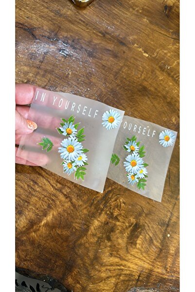 Gönülden Tasarım 2 ADET ÜTÜ İLE YAPIŞAN ÇİÇEKLİ TRANSFER BASKI ARMA TİŞÖRT BASKI