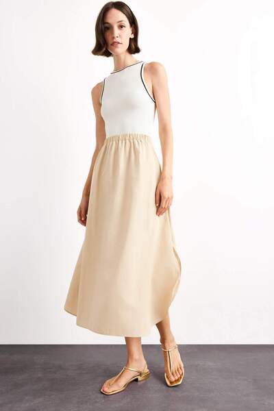 DeFacto A-Line Cotton Sleeveless Midi Dress G1358Ax25Sm