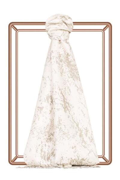 ipekevi Desenli İpek Şal - Mermer Desenli - Taş