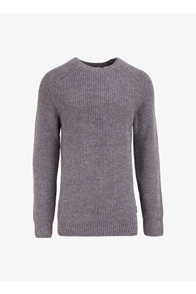 Mustang Bisiklet Yaka Normal Örgü Desenli Antrasit Erkek Kazak M4WM-KZK-1619