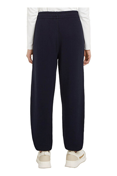 Tommy Hilfiger Lacivert Kadın Yüksek Bel Standart Fit Baskılı Eşofman Altı REG MINI CORP SWEATPANTS