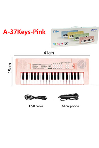 Choice A-37Keys-وردي 37 مفتاحًا للأطفال بيانو إلكتروني ولوحة مفاتيح وأورغن مع ميكروفون ألعاب تعليمية موسيقية