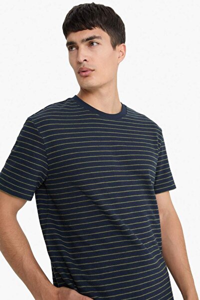 DeFacto Μπλουζάκι με κανονική εφαρμογή, ριγέ, κοντό μανίκι E8198AX25AU