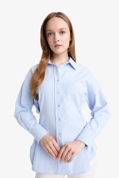 DeFacto Regular Fit Oxford Uzun Kollu Tunik G0060AX25AU