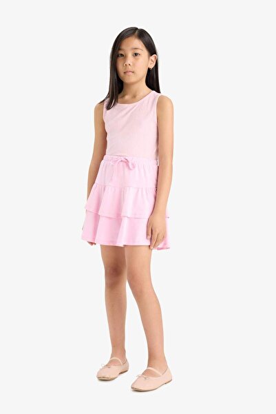 DeFacto Kız Çocuk Beli Lastikli Pamuklu Etek F6423A825HS