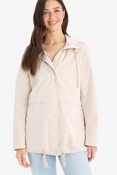 DeFacto Waterproof Regular Fit Hooded Zippered Raincoat E8605Ax25Au