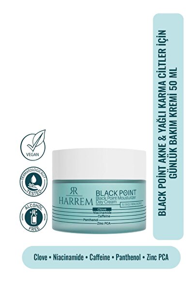 Harrem Akneli & Yağlı Karma Ciltler Için Günlük Bakım Kremi Black P.int 50 ml