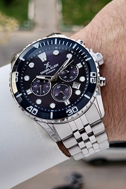 Daniel Klein Kadranı Lacivert Kordonu Gümüş Renk 44 Mm İç Göstergeleri Aktif ...