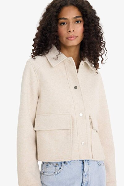 DeFacto Regular Fit Polo Yaka Düğmeli Kaşe Mont E8628AX25AU