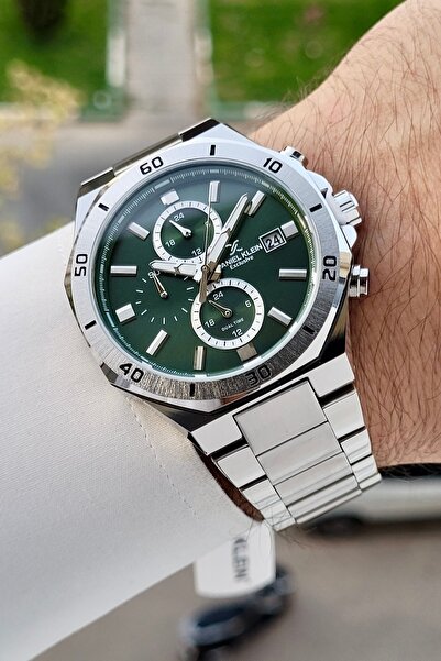 Daniel Klein Kadranı Yeşil Kordonu Gümüş Renk 42 Mm İç Göstergeleri Aktif Erk...