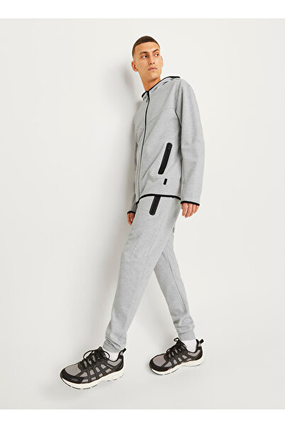 Jack & Jones Slim Fit Gri Melanj Erkek Eşofman Altı 12261991_JPSTWILL FUSION SWEAT PANT