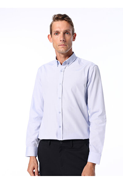 Fabrika Mavi Erkek Düğmeli Basic Pötikare Gömlek MAYDOS 306