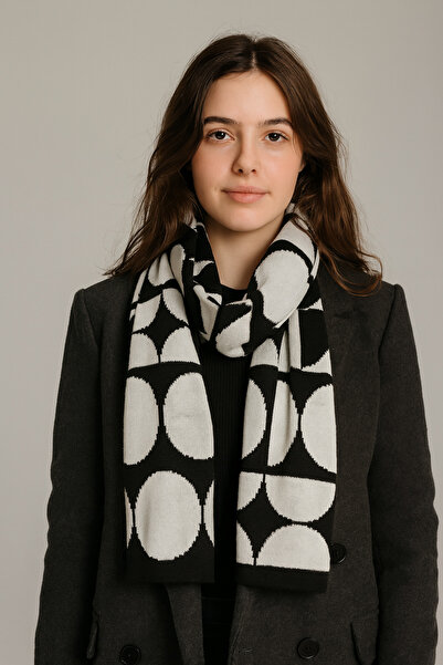 Sebir Moda Eșarfă tricotată cu model circular