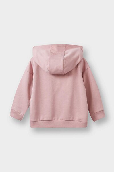 DeFacto Kız Bebek Kapüşonlu İçi Yumuşak Tüylü Fermuarlı Sweatshirt E8350A525AU