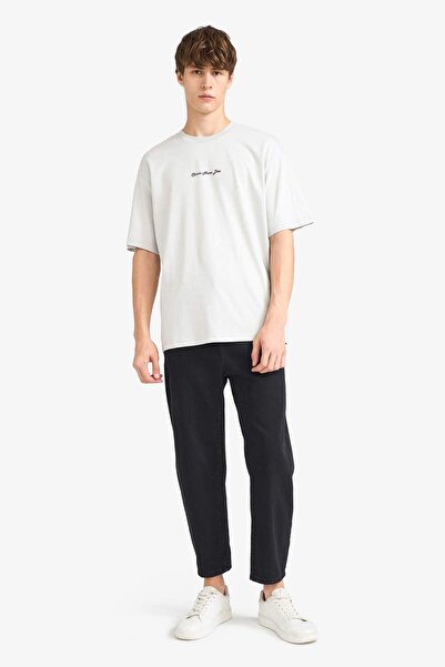 DeFacto Boxy Fit Crew Neck Back Printed Short Sleeve T-Shirt G0012Ax25Hs