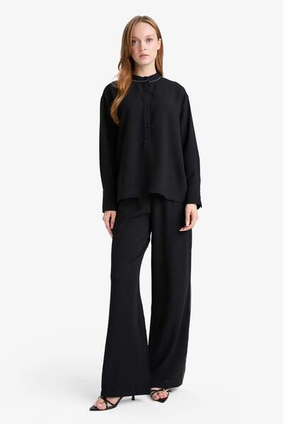 DeFacto Wide Leg Geniş Paça Krep Pantolon F3068AX25AU