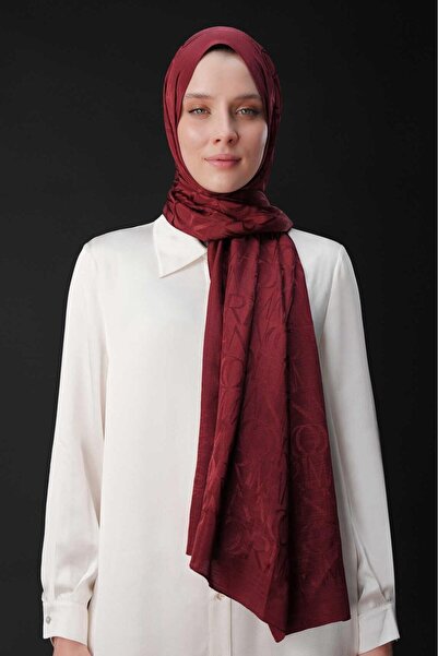 Imannoor 3046 Signature Monogram Shiny Jacquard Shawl 70X200