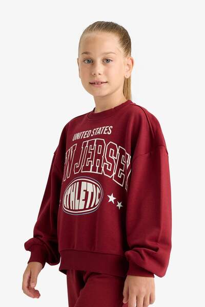 DeFacto Burgundy Girl's Bottom-Top Set E6416A8/Br281