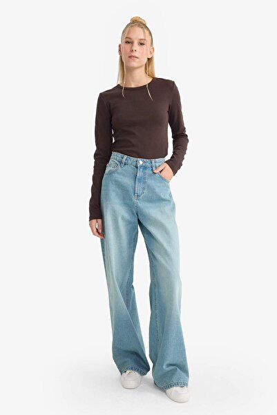 DeFacto Μακρυμάνικο μπλουζάκι με λαιμόκοψη Coool E7797AX25AU