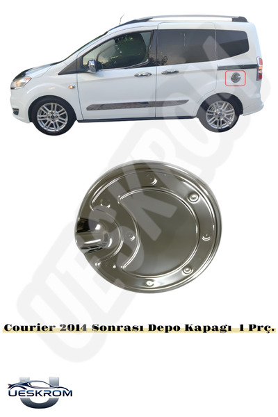 ueskrom Ford Courier Uyumlu Krom Depo Kapağı 2014- 2020 MODEL Paslanmaz Çelik
